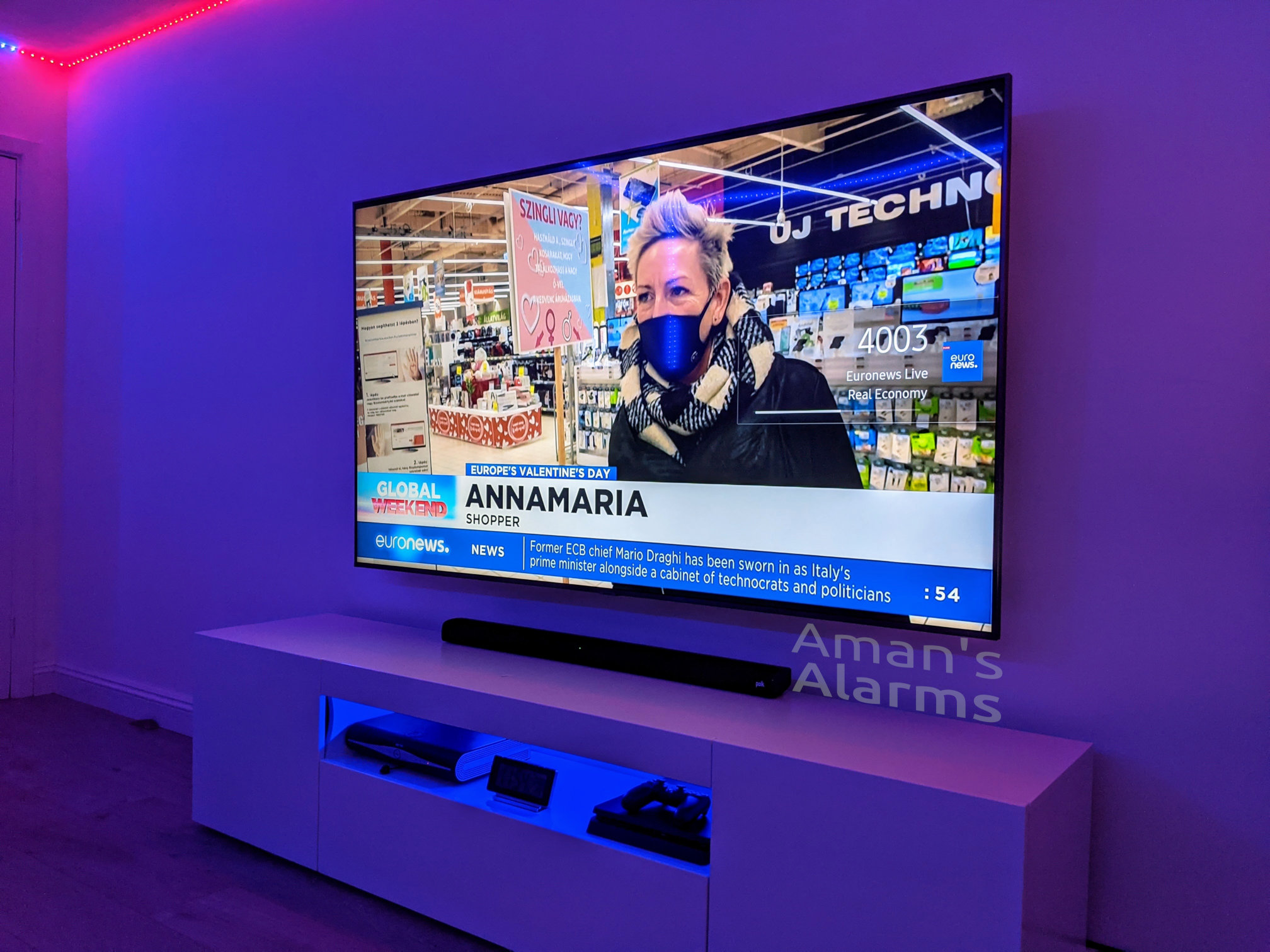 Wall mounted TV